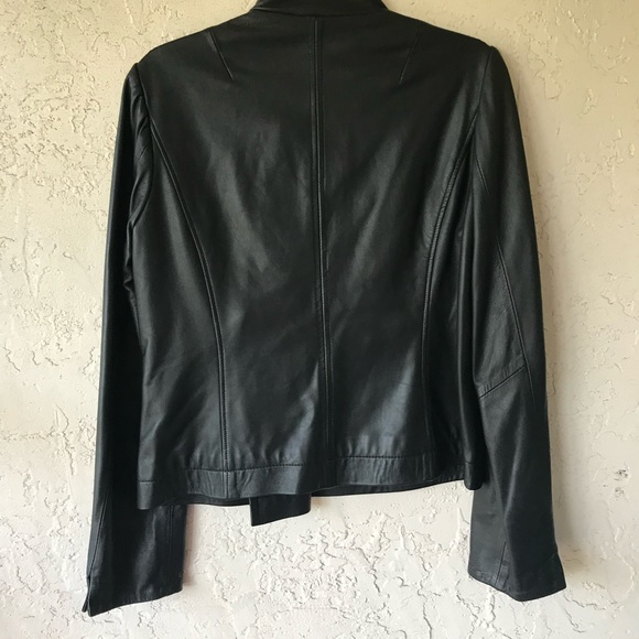 Vince Lamb black leather jacket new like new M - Picture 5 of 5